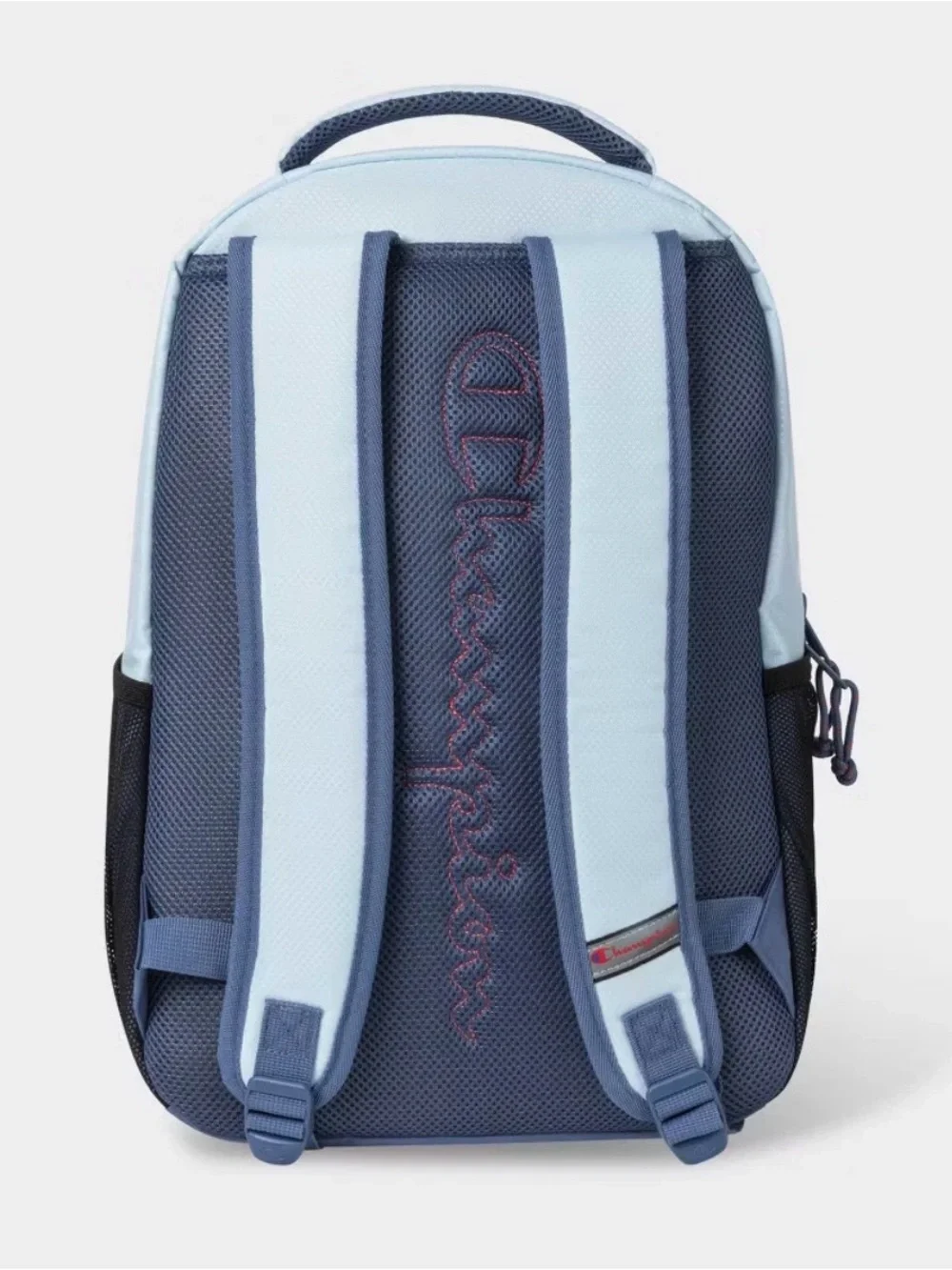 Champion Pastel Blue Backpack with Navy and Coral Accents